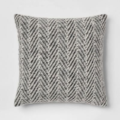 Square Knit Herringbone Throw Pillow Gray - Threshold™