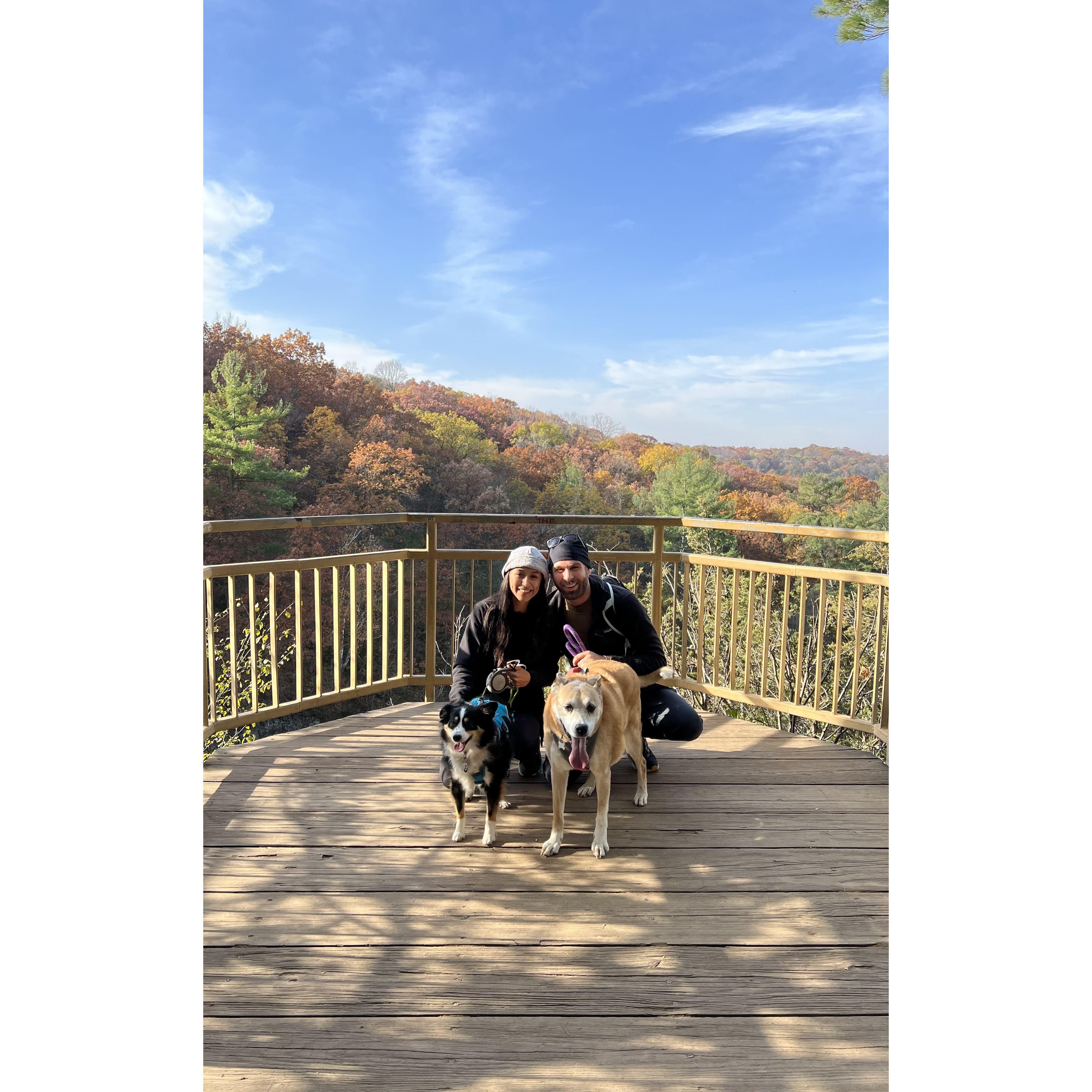 One of our favorite past times is hiking with our girls Harley & Coco