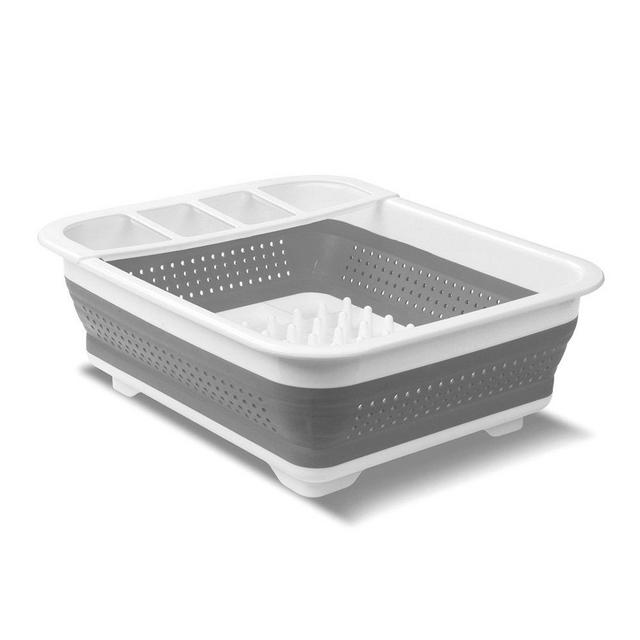 madesmart EMW6337273, Collapsible Dish Rack, Grey/White