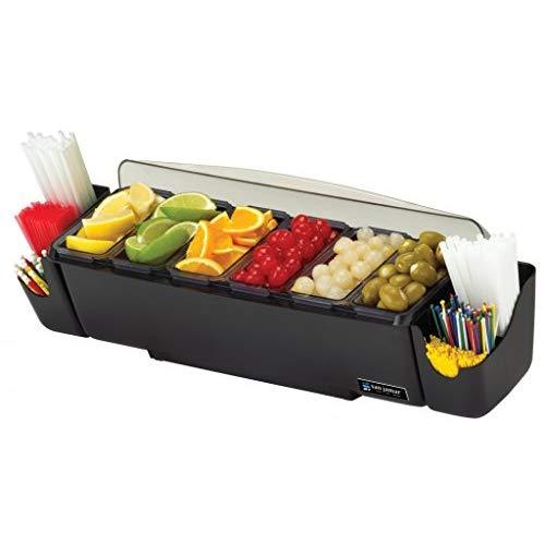 San Jamar BD4006S 10 Piece The Dome Garnish Center, 3qt Capacity, 22" Length x 7-1/2" Width x 8-1/2" Height