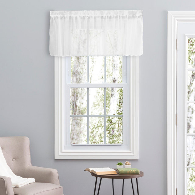 Ricardo Sea Glass Flounce Valance 84"x15" White
