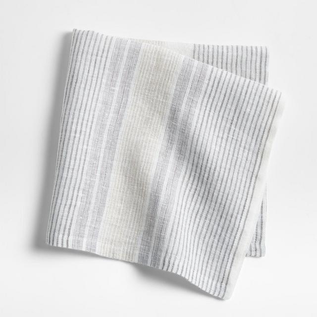 Chesney Grey-Striped Linen Napkin