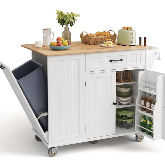Ahomly Kitchen Island with Storage