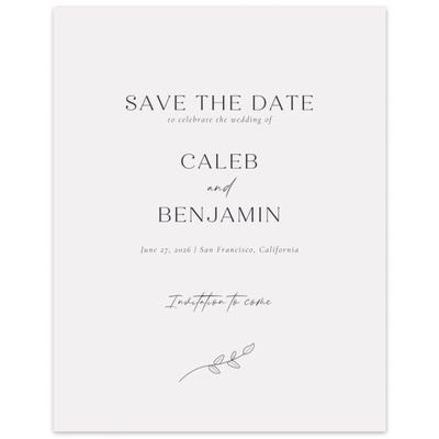 Smoke, Grey Wedding Digital Save the Date - Oakbrook Portrait