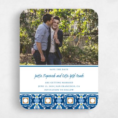 Orange Rounded Wedding Save the Date - Tamarine Portrait