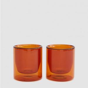 Yield Design - Double-Wall 6oz Glass Set of 2 Amber