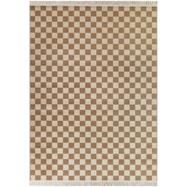 5'3"x7' Adelaide Checkered Flatweave Kids' Rug Tan - Balta Rugs