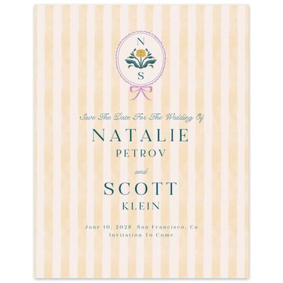 Pale Yellow Wedding Digital Save the Date - Clematide Portrait