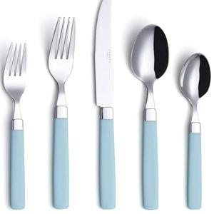 ANNOVA Stainless Steel Flatware Set (Turquoise, 20 Pieces)