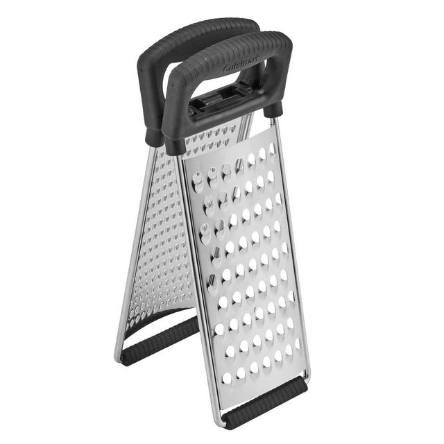 Cuisinart 2-in-1 Detachable Grater: Stainless Steel, Flat Cheese Grater, Dishwasher-Safe, Silver & Black, 2 Pieces