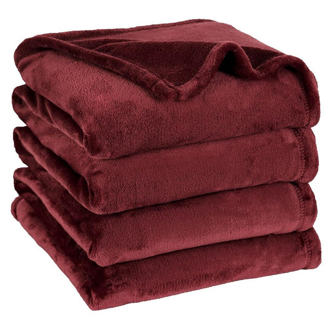 David's Home Fleece King Blanket,Ultra Soft More Durable Lightweight Velvety Bed Throw,Lint-Free & No Pilling,300GSM All Season Luxury Plush Cozy Blanket with Wider Stitched Border,108"x90",Burgundy