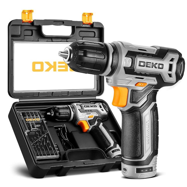 Cordless Drill: DEKO PRO 12V Power Battery Drill Set with Small Electric Drills and 3/8-inch Keyless Chuck with Portable Tool Set Gift Box