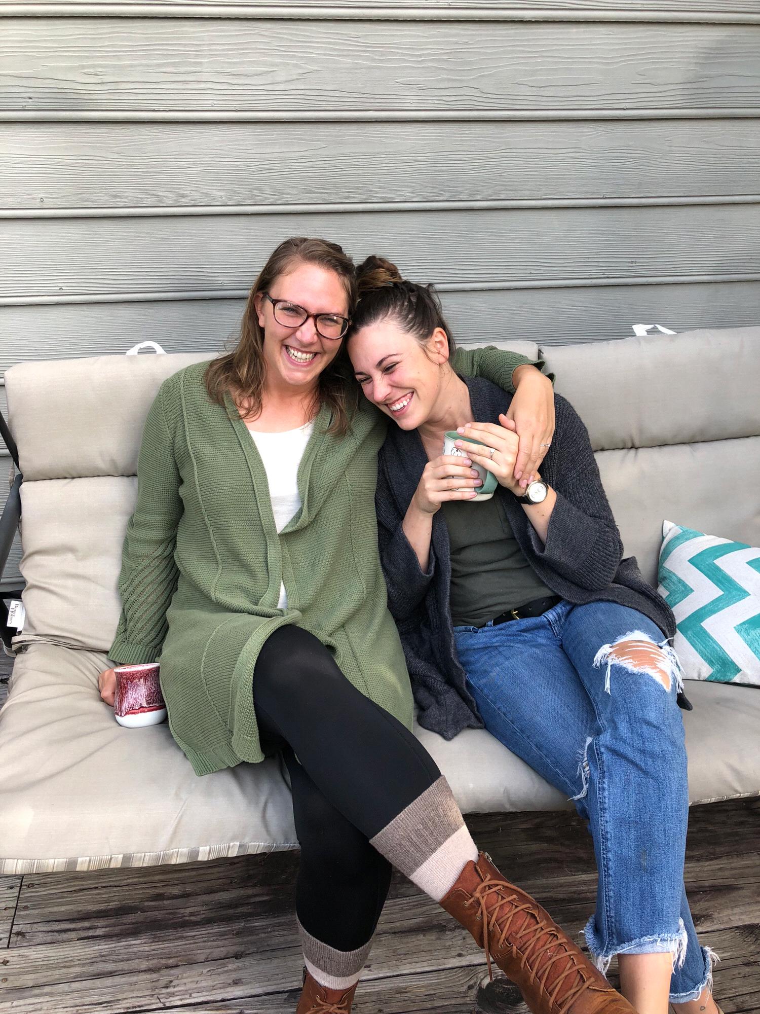 Ariel and I taking our engagement photos. We are so Fall.