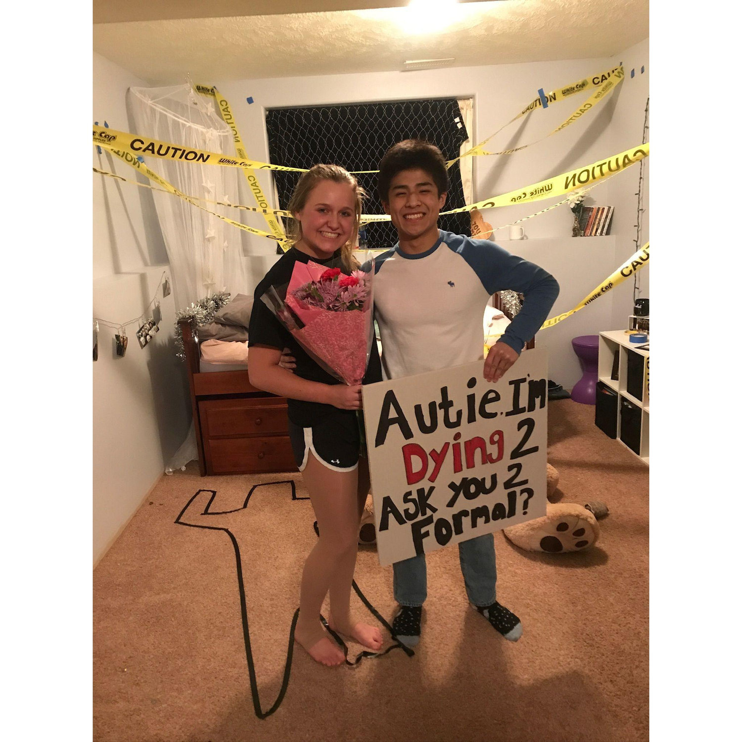 2018 - Daniel set up his formal proposal in Autie's room while she was at dance.