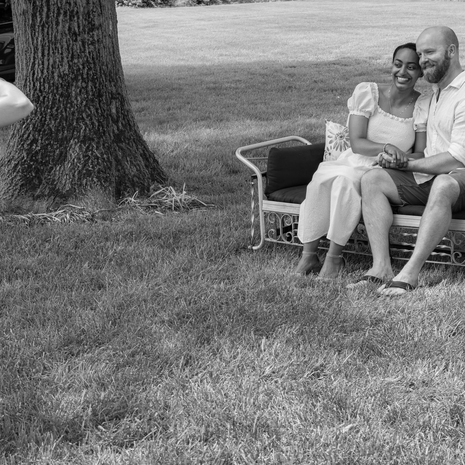 Kelsey taking a photo of the lovely couple at their NJ Engagement Party.