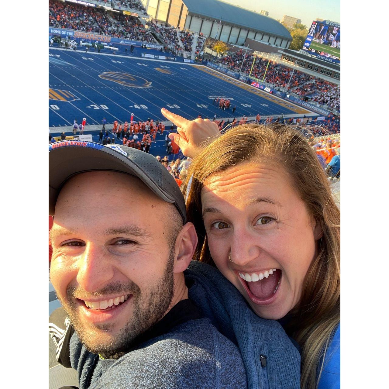 The blue turf at Boise State University! Colorado State never stood a chance