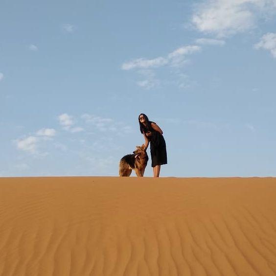 Mohammed adopted Lucky in Saudi Arabia never expecting a German Shepherd to seal the deal. Lucky chose Jessie immediately, and the three of them never looked back.