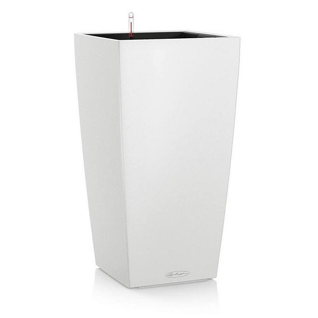 Lechuza Cubico Color 40 -(30 inches Tall) Self-Watering Garden Planter for Indoor and Outdoor Use, White Matte