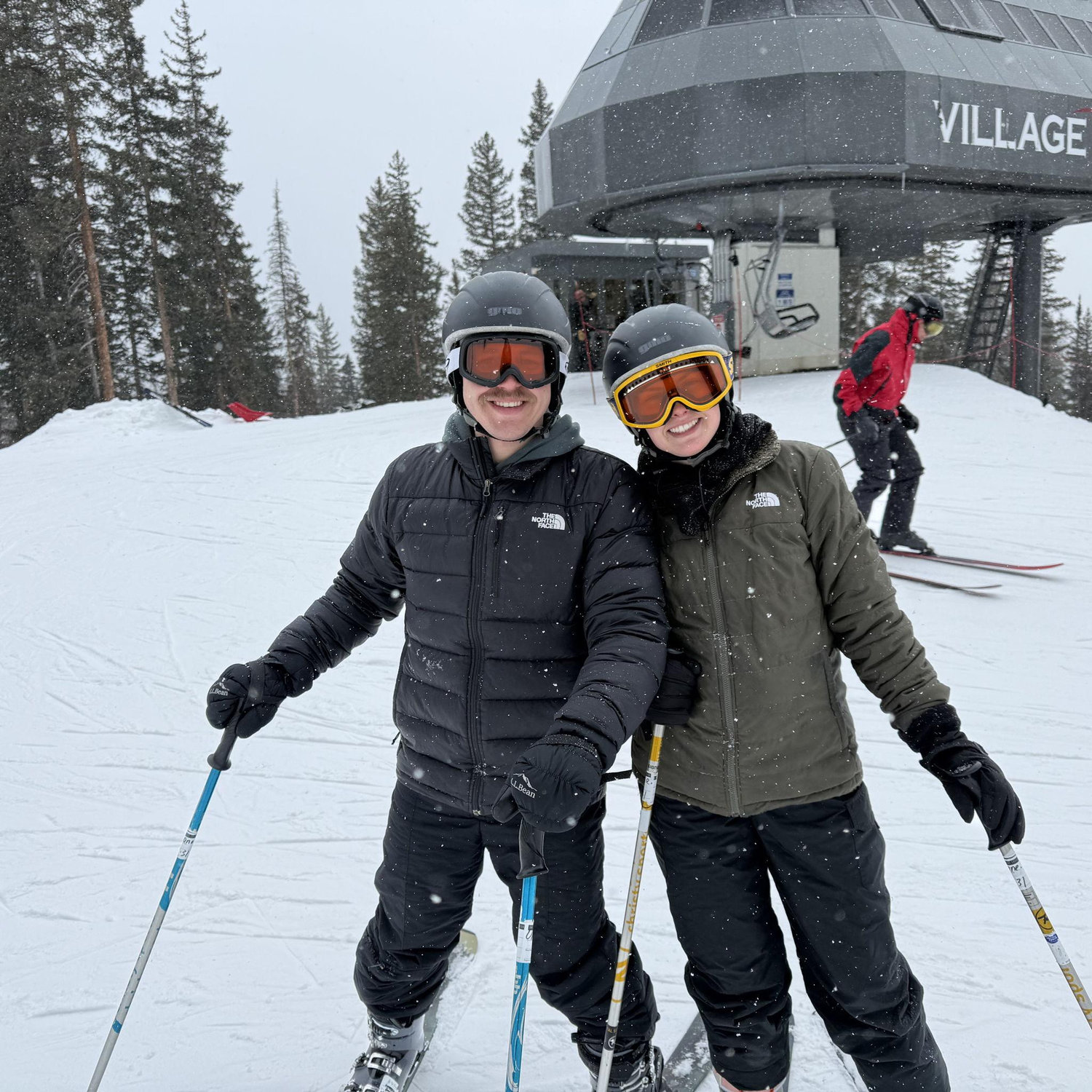 Little snap from our first "real" skiing trip. I was tricked into going down many blue diamonds and 1 double black square. I am not a good skier.