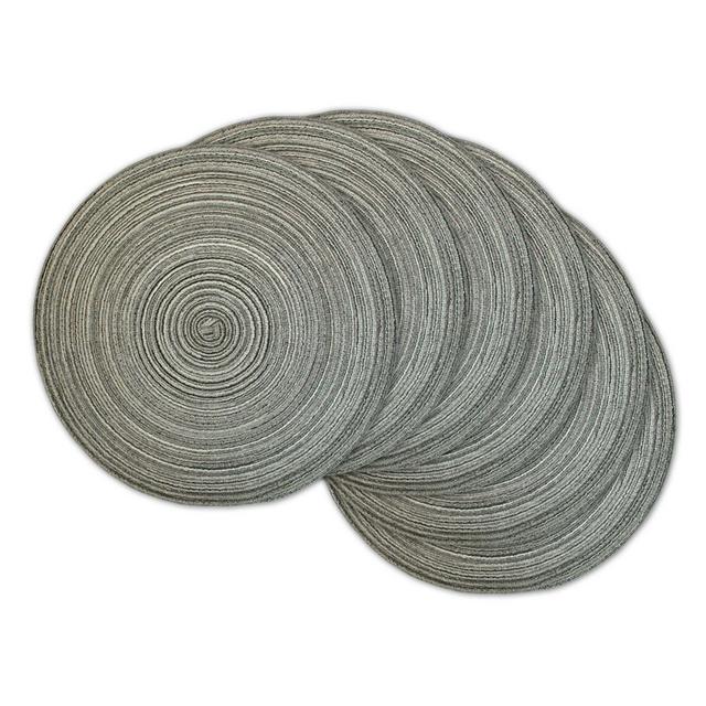 Design Imports Variegated Round Placemats in Black (Set of 6)