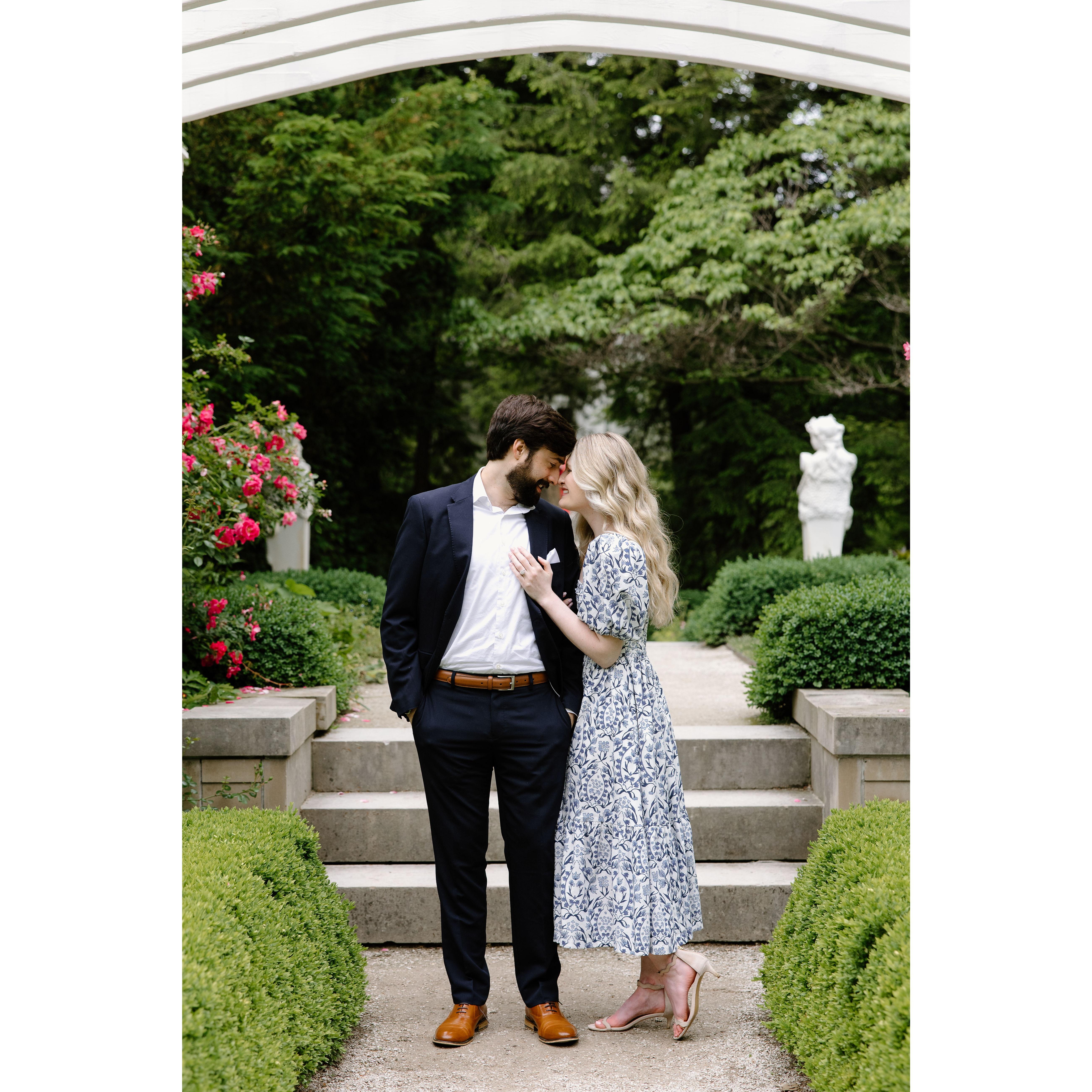 Our engagement photos at Newfields