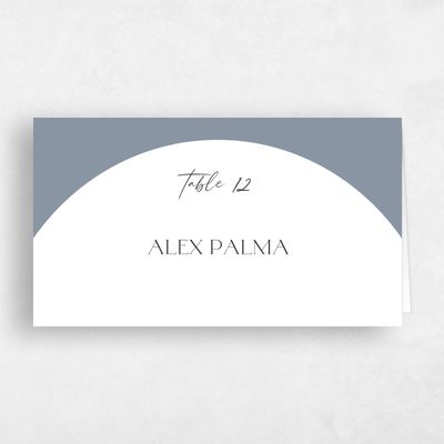 Dusty Blue Wedding Place Card - Spencer