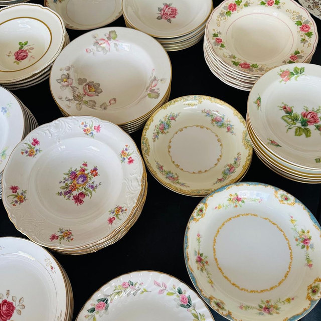 12 Thrifted Vintage China Bowls