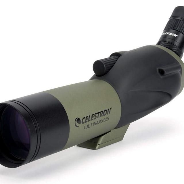 Celestron – Ultima 65 Angled Spotting Scope – 18-55x Zoom Eyepiece – Multi-Coated Optics for Bird Watching, Wildlife, Scenery and Hunting – Waterproof and Fogproof – Includes Soft Carrying Case