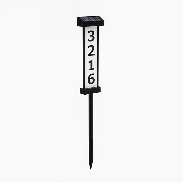 RigidBeam House Numbers for Outside [ Light up Dual-Sided Illuminated ], Solar Address signs for Yard with Plaque Stakes Outdoor Waterproof Illuminated Address Numbers for House Garden Patio Lawn