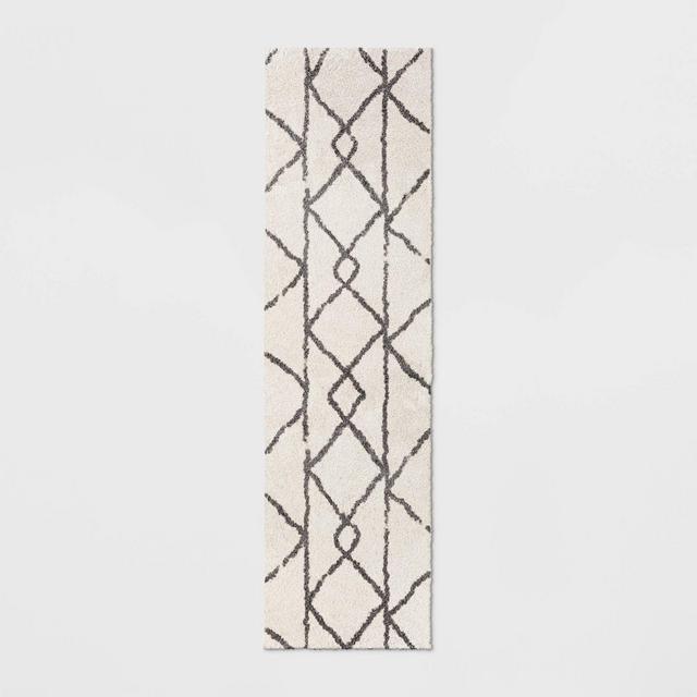 2'X7' Tribal Design Woven Runner Rug White - Project 62™