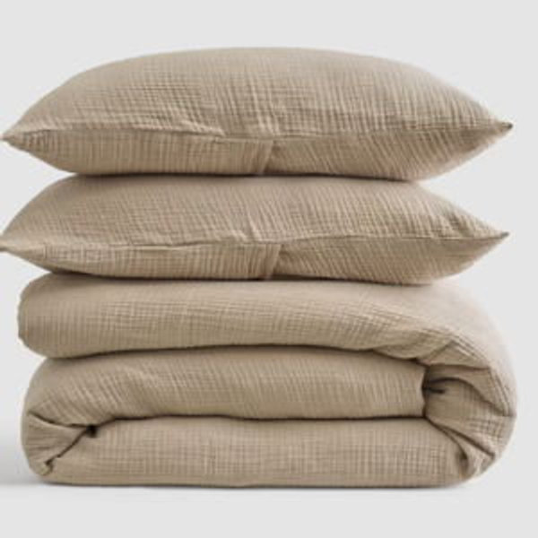 Organic Airy Gauze Duvet Cover Set | Quince in Dune