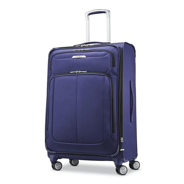 Samsonite SoLyte DLX 25-Inch Expandable Spinner (Iris Blue, Checked-Medium 25-Inch)
