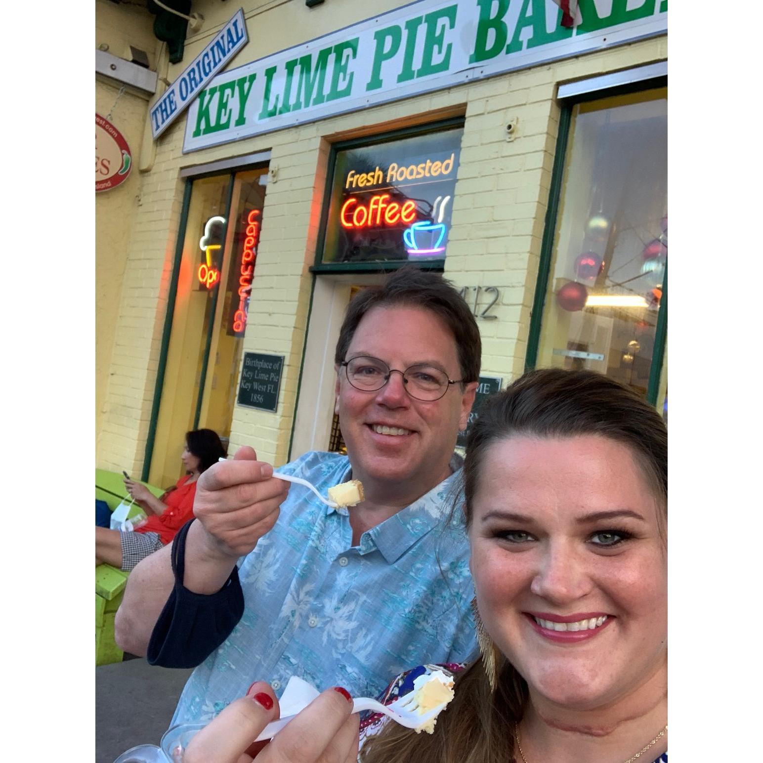 Eating Key Lime Pie in Key West, FL.