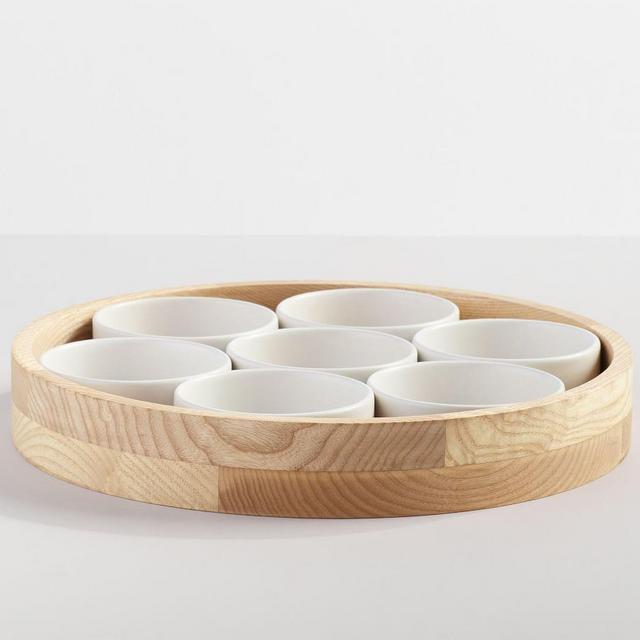 Ash Wood Condiment Serving Tray