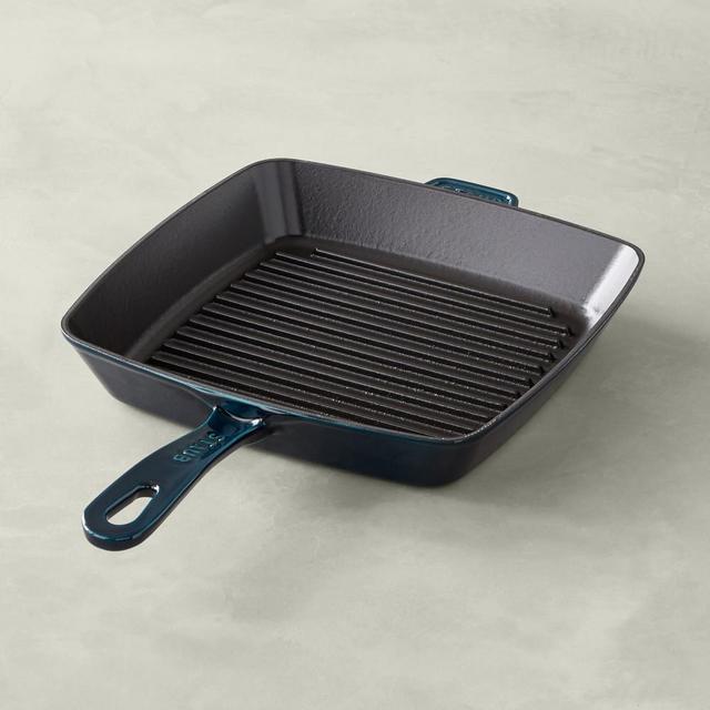 Staub Enameled Cast Iron Grill Pan, 10", La Mer