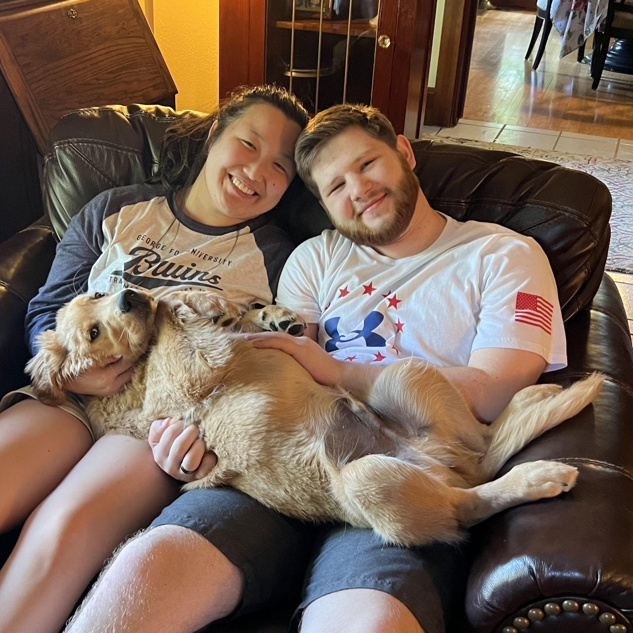 Samson cuddles
