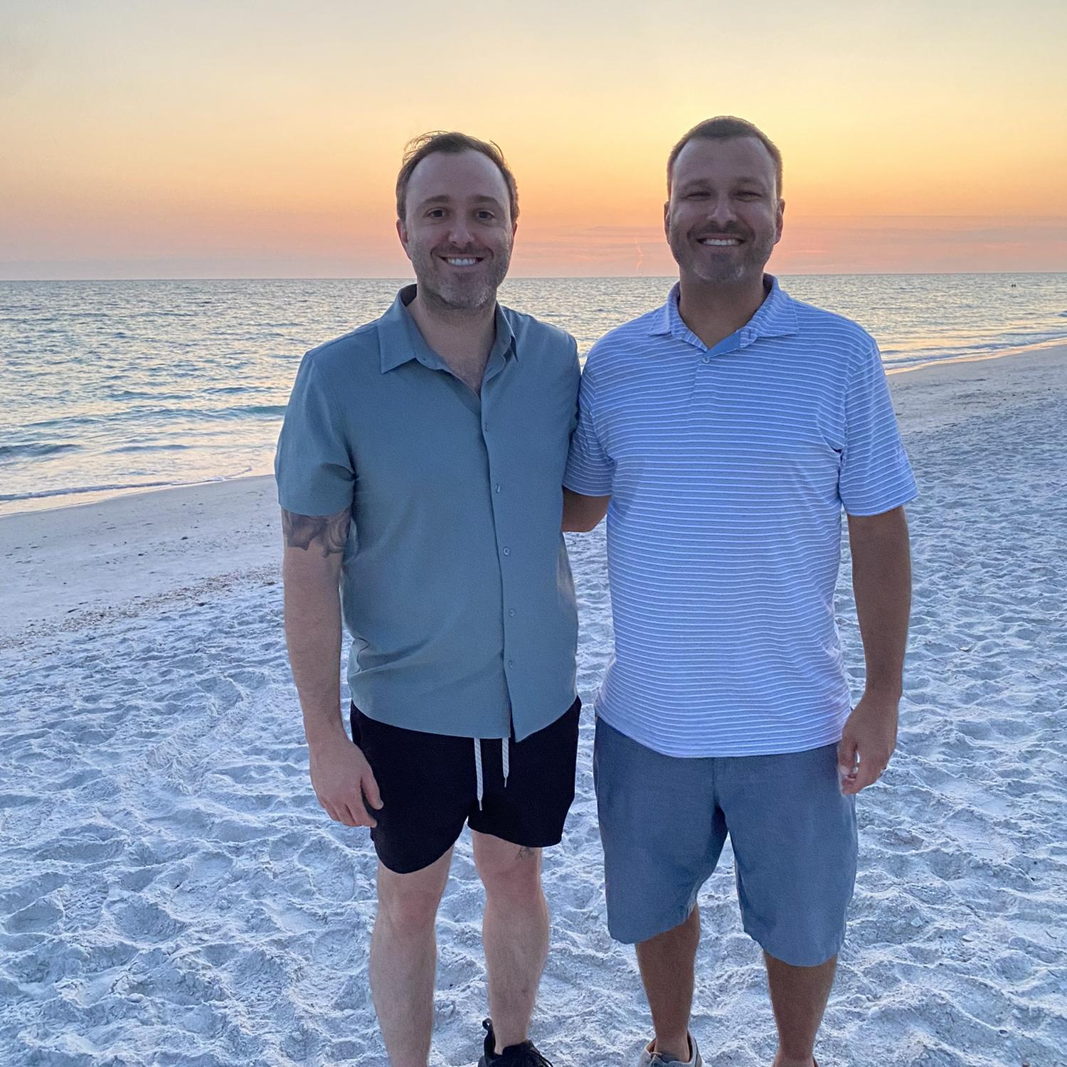 Christopher and his brother Phil taking in the Sarasota, FL sunset.