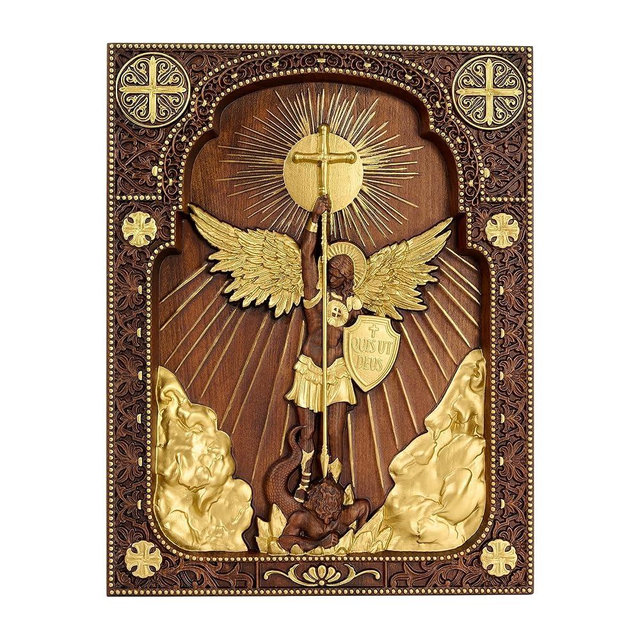 bgcarpenter Archangel Michael Wall Decor Religious Handmade Wooden Wall Art Plaque 10 Inch