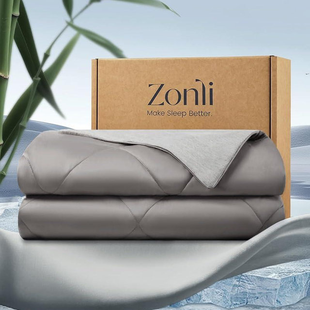 ZonLi Z-Magic 100% Cooling Bamboo Comforter from Viscose, Lightweight All-Season Breathable Bedding Blanket for Hot Sleepers