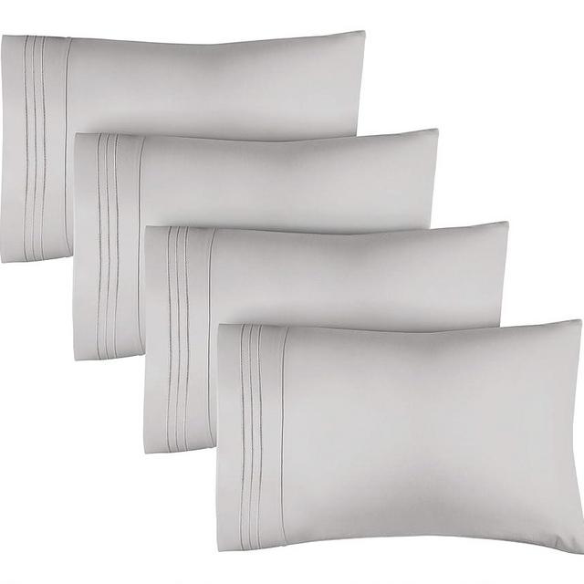 4 Pack Pillow Cases - King Size - 4PC Pillow Cases - 4 Pack Pillow Covers - 4 Pack Pillowcases - Pillow Case Set of 4 - Pillow Covers with Embroidery - Super Soft Pillow Cases - Luxury Pillow Covers