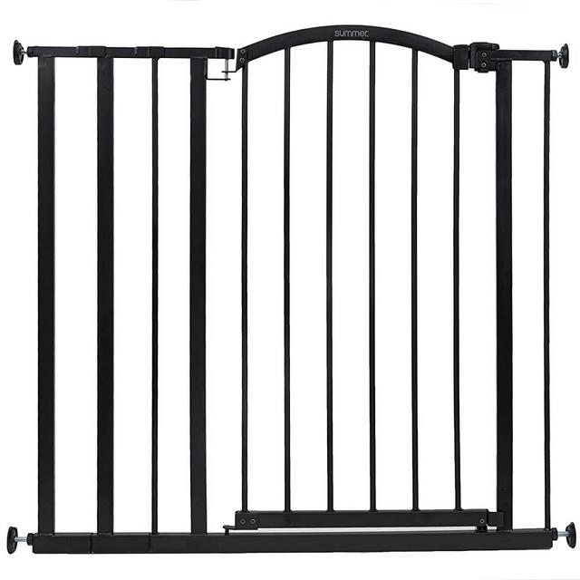 Summer Extra Tall Decor Safety Baby Gate, Fits Openings 28.75-39.75" Wide, Metal, for Doorways & Stairways, 36" Tall Walk-Through Baby & Pet Gate, Black, One Size