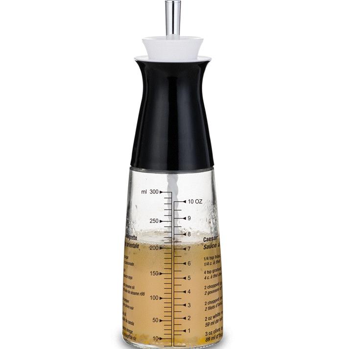 Elegant Life Glass Salad Dressing Container Black