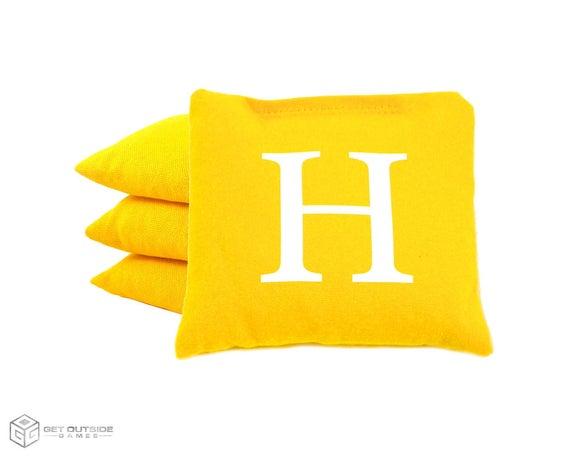 Set of 4 "U" Monogrammed GOLD Cornhole Bags