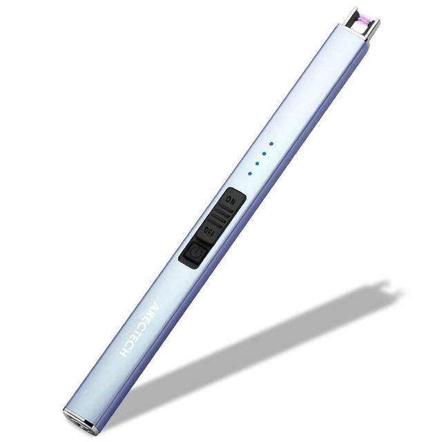 ARECTECH Lighter Electric Lighter Candle Lighter Rechargeable Type-C USB Lighter Plasma Arc Lighters for Candle Camping Kitchen Blue