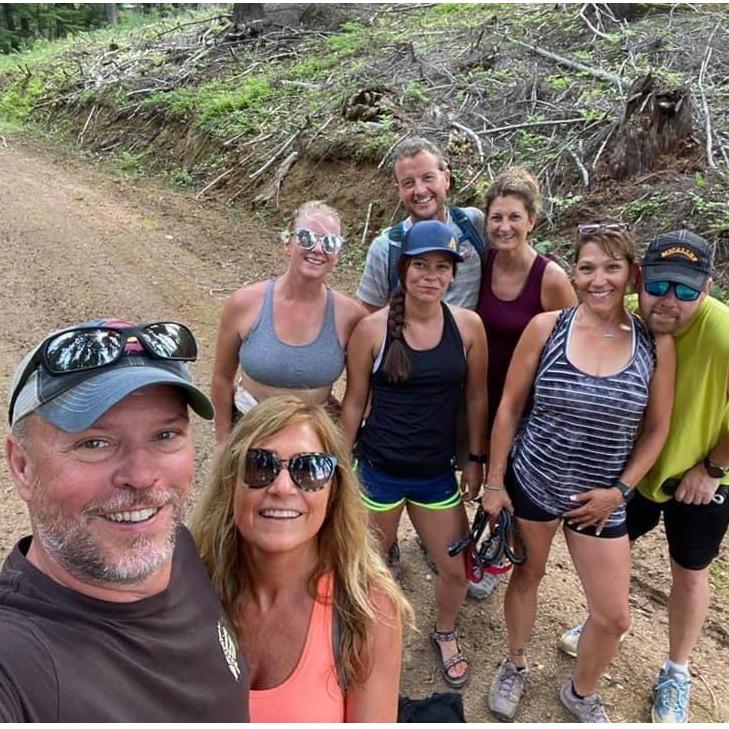 Hiking with our peeps in the Coeur d' Alene Forest on our camping trip 2020