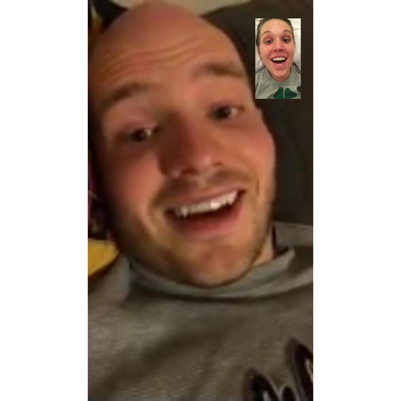 (January 2017) Sarah saying "Happy Birthday Jake" over FaceTime. Sarah was in Portland, Oregon on clinical in Spring 2017. We talked over FaceTime every night, Jake loved every minute of it ;)