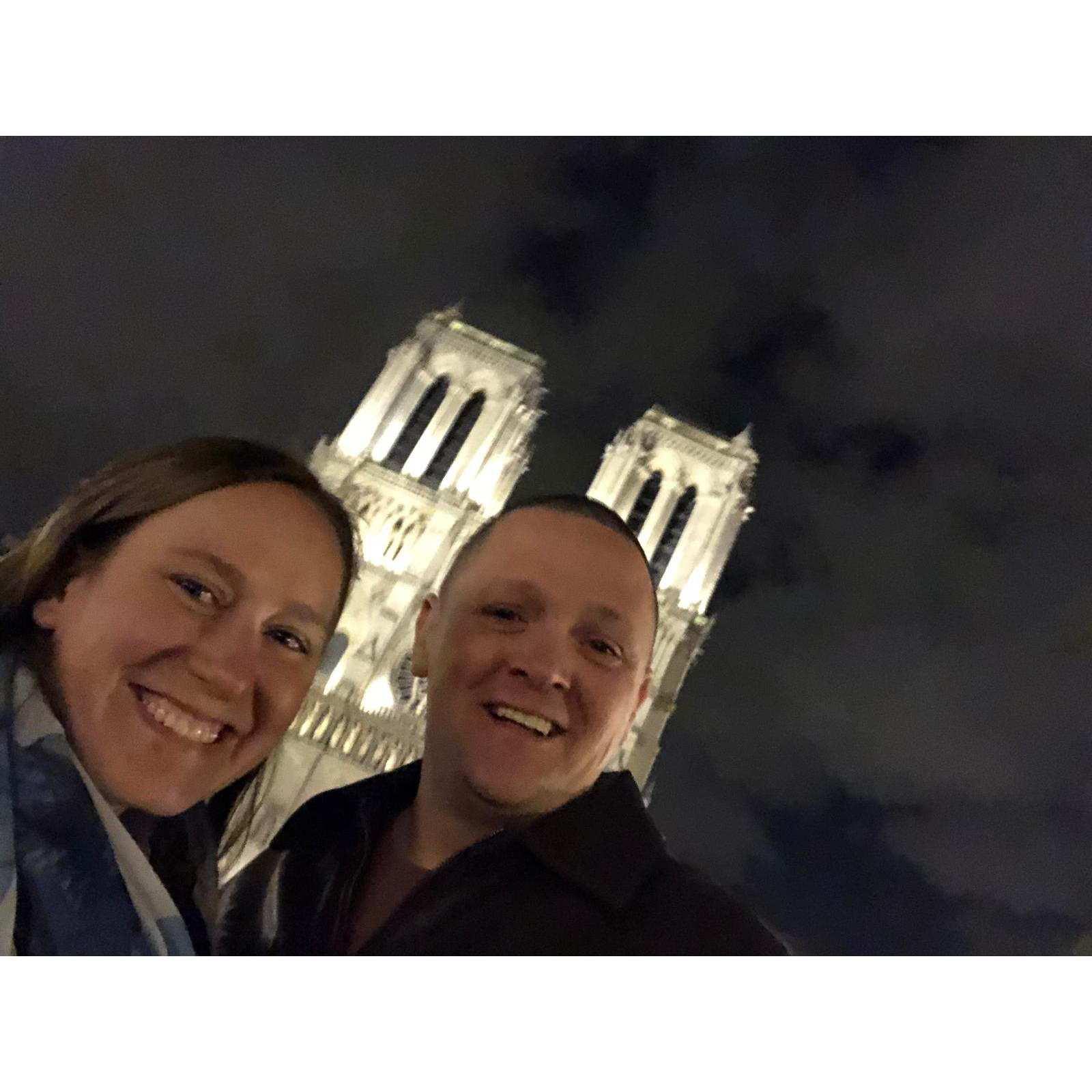 Notre Dame Cathedral in Paris France March 2019