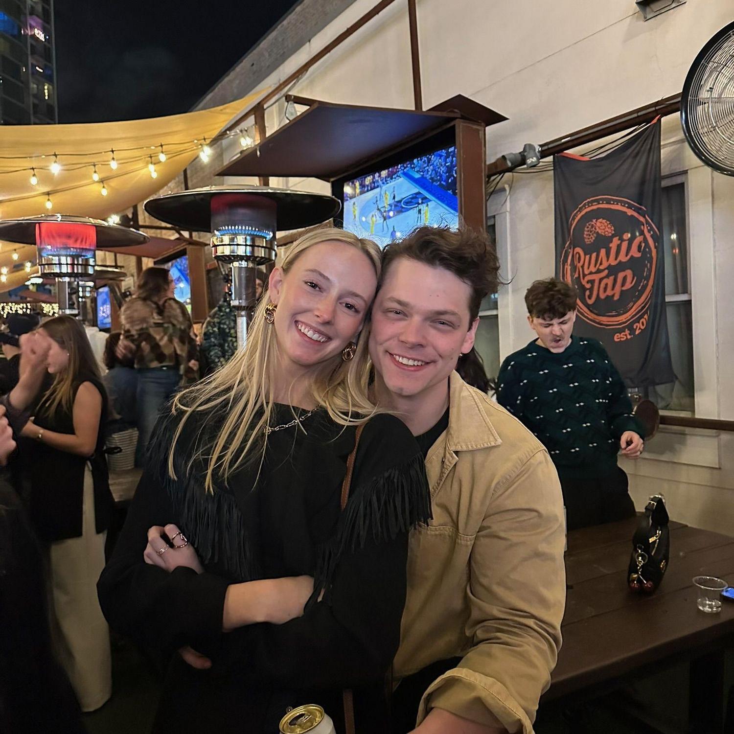 One of our first nights out together as a couple