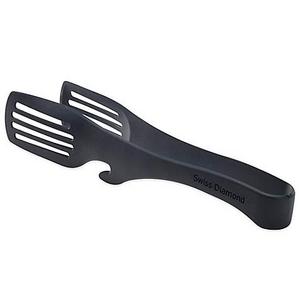 Swiss Diamond Silicone Tongs in Black