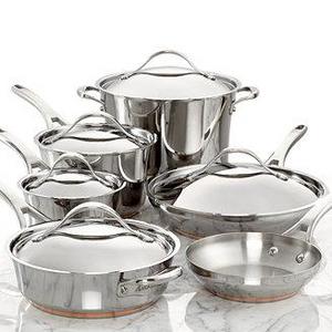 Nouvelle Copper Stainless Steel 11 Piece Cookware Set